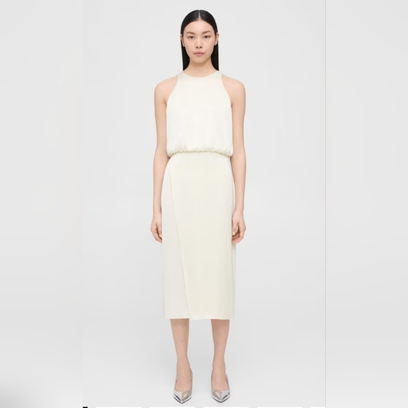 Theory Layered Tank Dress in Crushed Satin Size 10 - Picture 1 of 12